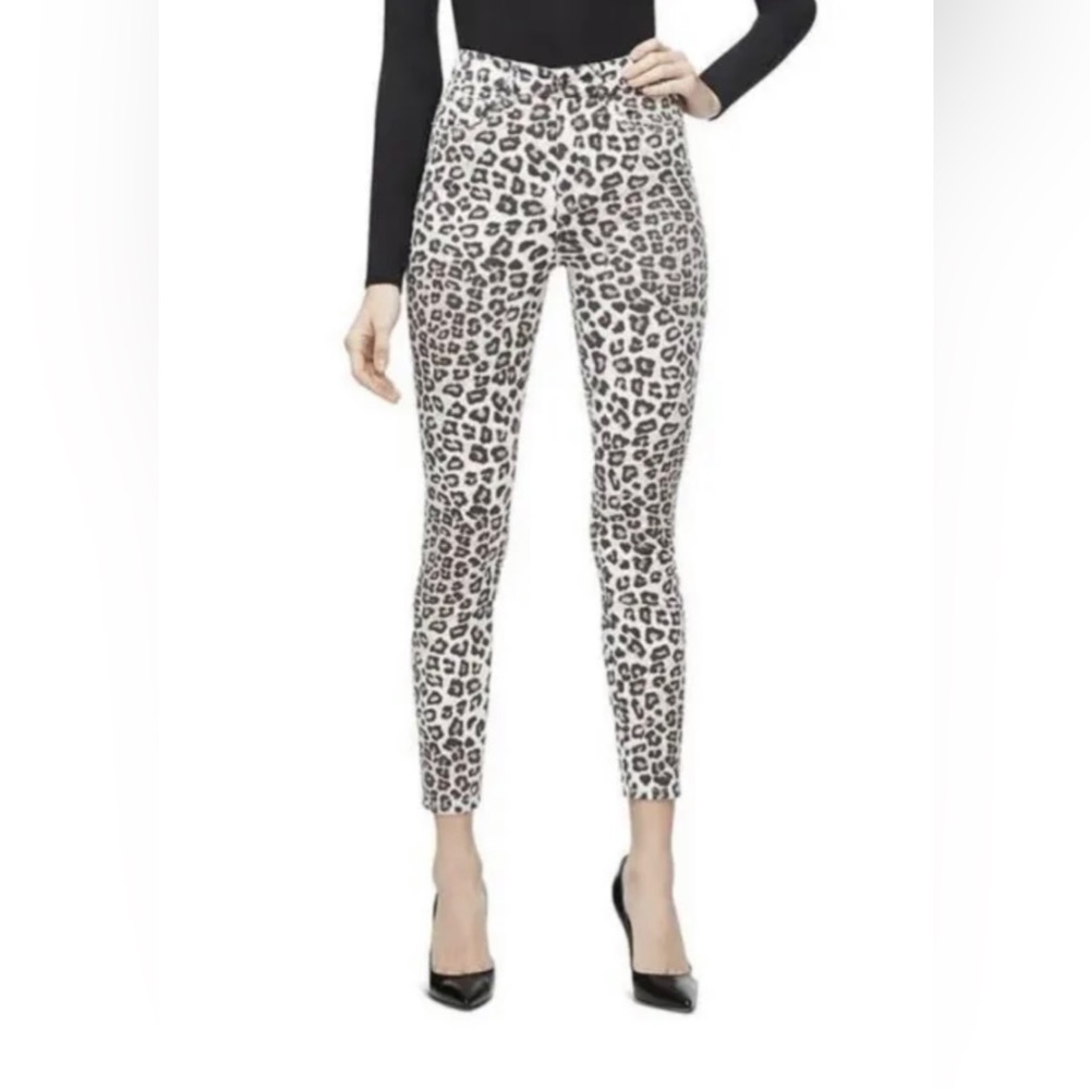 NWOT‎ Good American Good Waist Crop Jeans Snow Leopard size 4 27